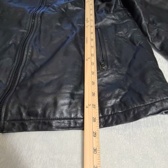 Jones New York women's genuine leather hooded jacket Sz 1X Matrix Dark feminine - Picture 6 of 11